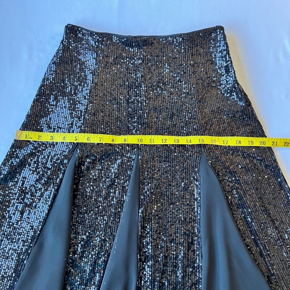 Express Sequined Midi Skirt with Sheer Panels - Picture 7 of 11